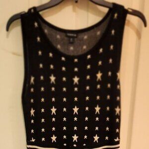 00 Torrid Black & White Star Sweater-Knit Skater Dress